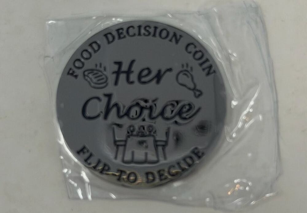 Keyitulo Newly‎ Wed Gift for Couples Her Choice His Choice Food Decision Coin